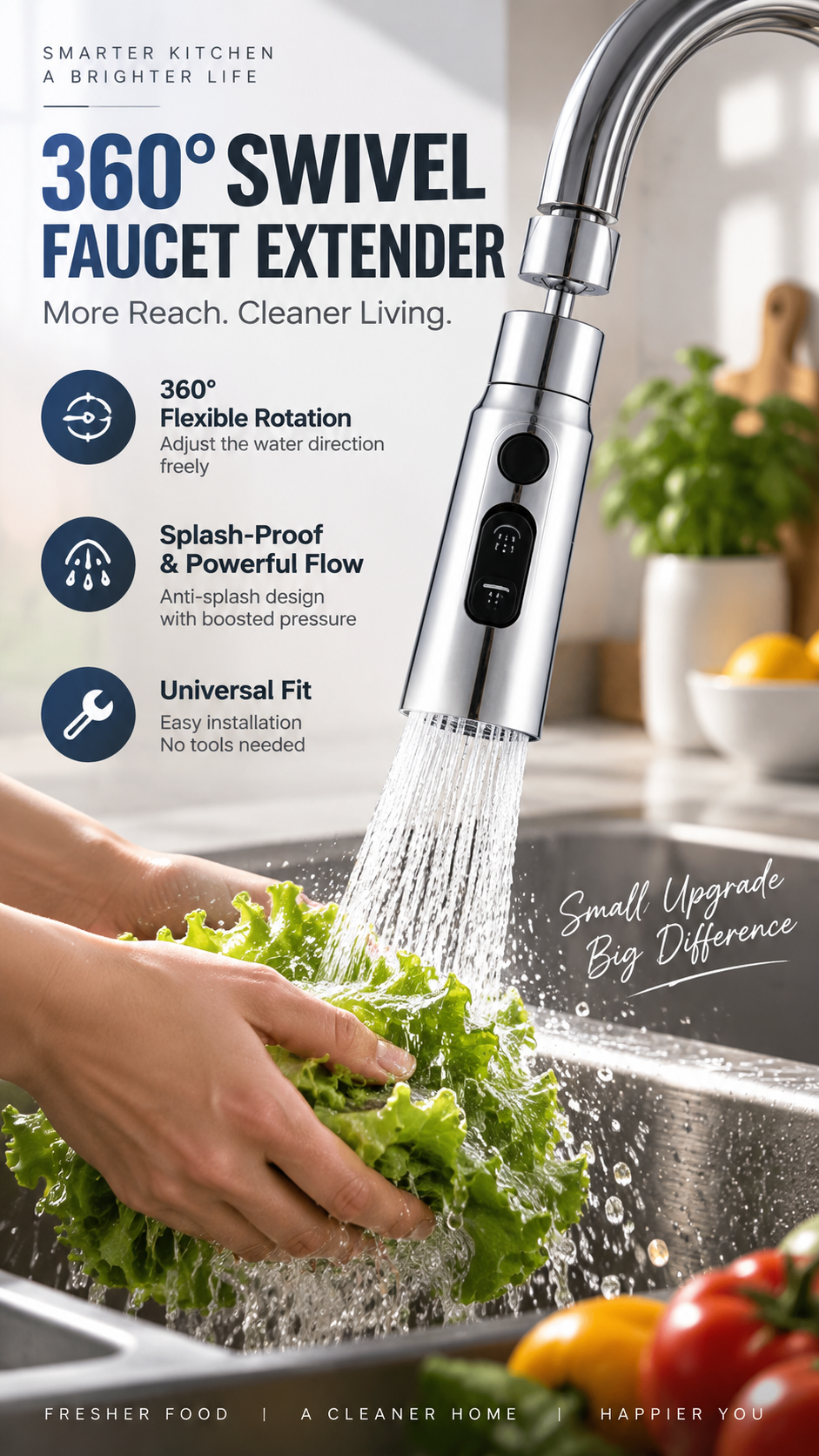✨ 50 % RABATT JUST NU✨ 360° roterande högtryckskran med adapter – flexibelt vattenflöde för enklare rengöring 🚰✨