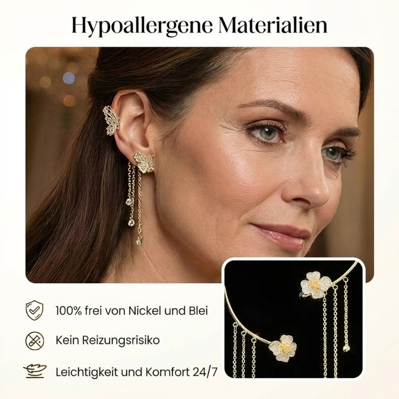 💕Valentinsdagsspecial – 50 % rabatt💕Enkla örhängen med fjärils- och blommotiv samt tofsar – eleganta och bekväma, ingen piercing krävs 🌸🦋