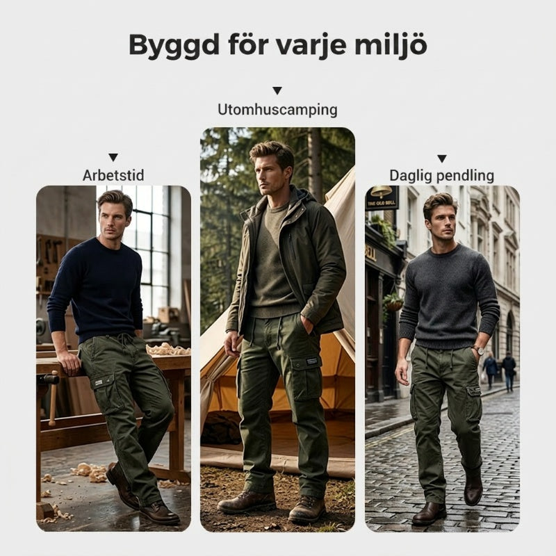 👖 50% RABATT NU! 🛠️ Taktiska cargo-byxor i bomull – många fickor, förstärkta sömmar & justerbar midja 👖🪖