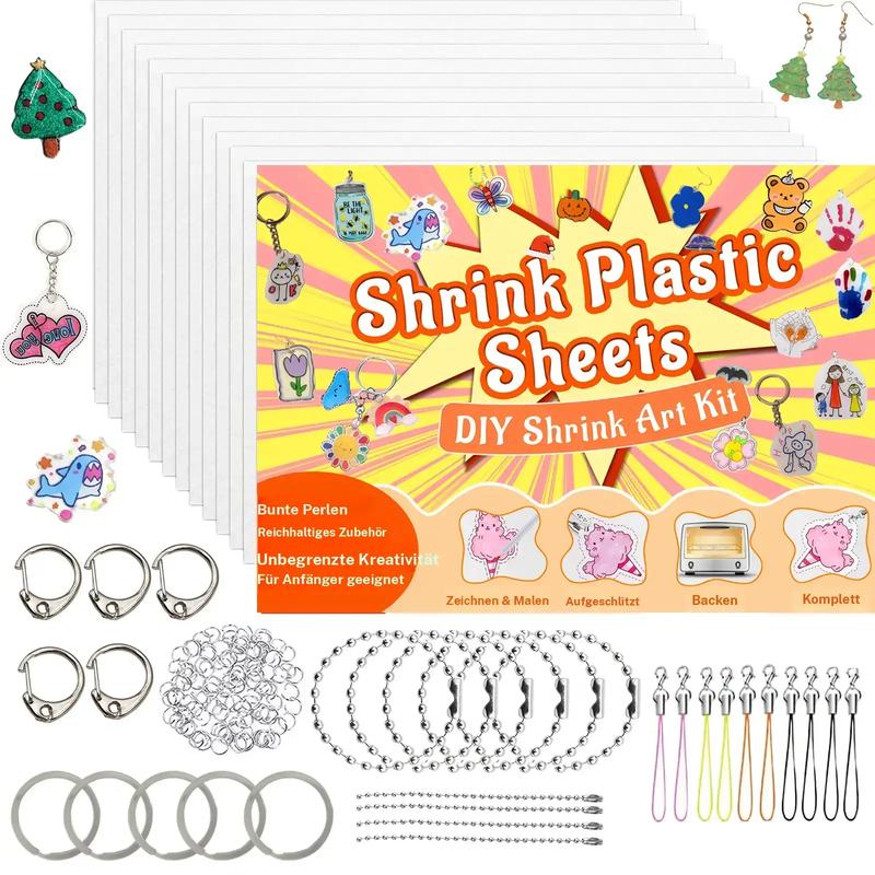 🔥Tidsbegränsad 50 % rabatt！✨DIY Shrinky Dinks nyckelringsset – kreativ barnaktivitet och perfekt som partygåva