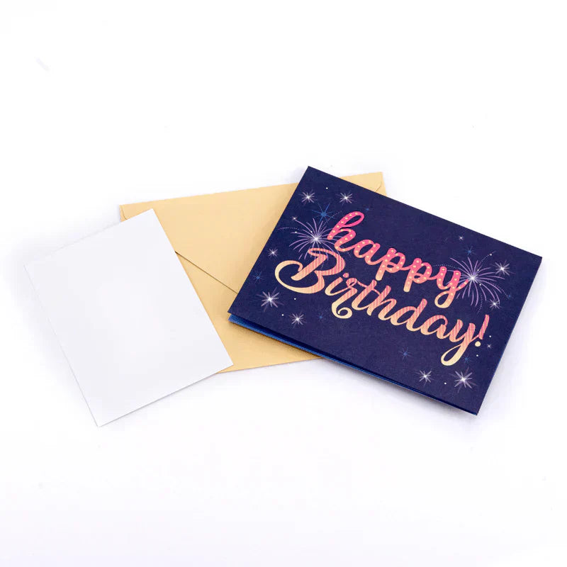 🔥Beste gave 50% RABATT🎁Fyrverkeri pop-up kake med lys og musikk, bursdagskort gave
