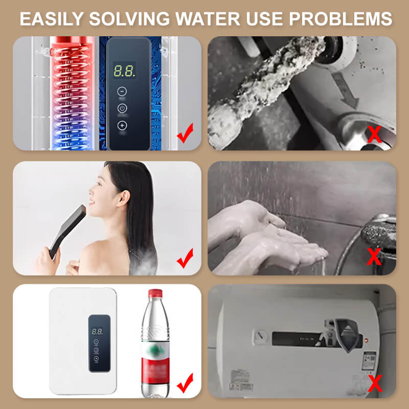 🚿 50% RABATT & FRI FRAKT! ✨ Tanklös Varmvattenberedare - Digital Temperaturkontroll med Kompakt Design för Omedelbar Varmvattenförsörjning ⚡🌡️