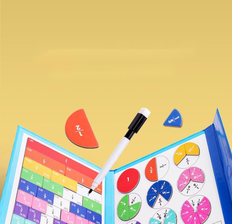 🎁Montessori Magnetisk bok Fraktionspussel för barn