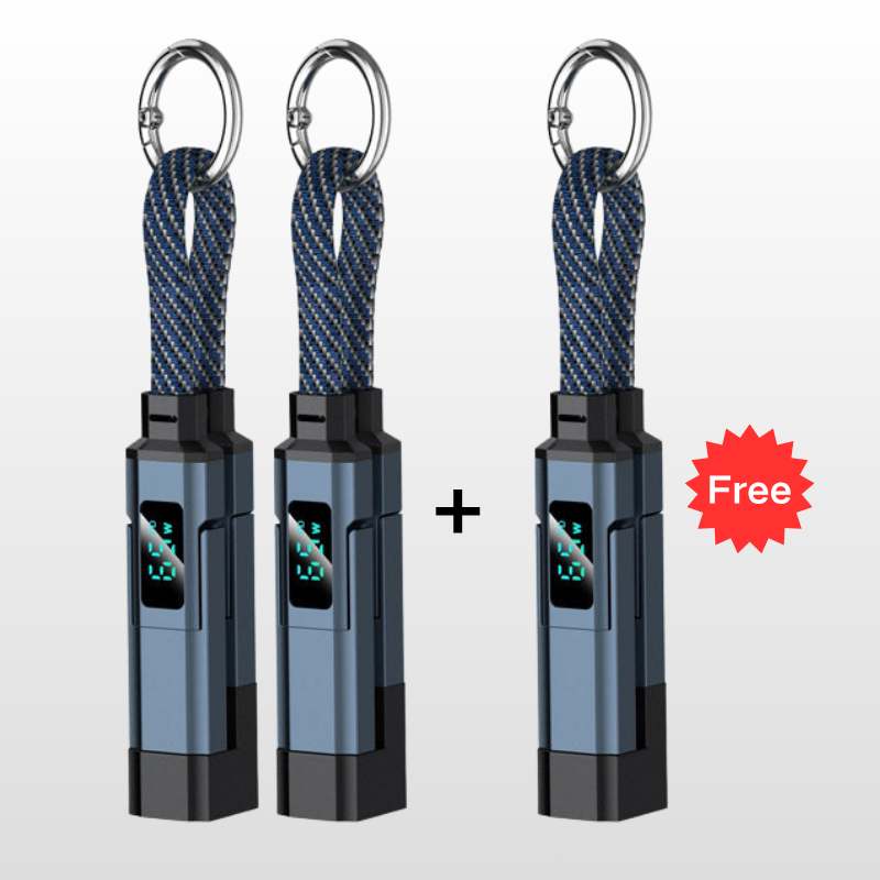 ⚡ 50% RABATT 💎 Multifunktionell 4-i-1 laddningskabel med nyckelring 🔑 liten, smart & extremt praktisk ✨