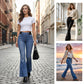 👖✨ 50% RABATT! | Högmidjade Stretchiga Flare-jeans – Slim Fit & Klassisk Flare!