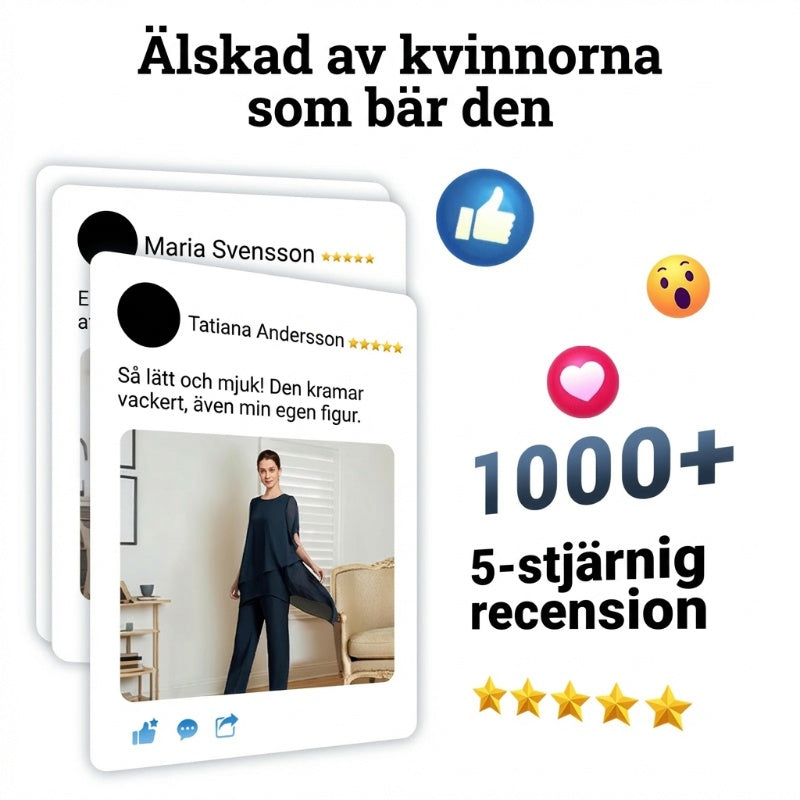 ✨60% RABATT – Charmigt set med oregelbunden topp 👗 Elegant set med vida byxor – Bekväma och perfekta för våren