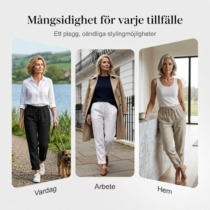 👖 60% RABATT! 🌿 Kali Andningsaktiva & Flexibla Byxor i Linne – Lättvikt, Bekväm Passform & Avslappnad Stil ☀️