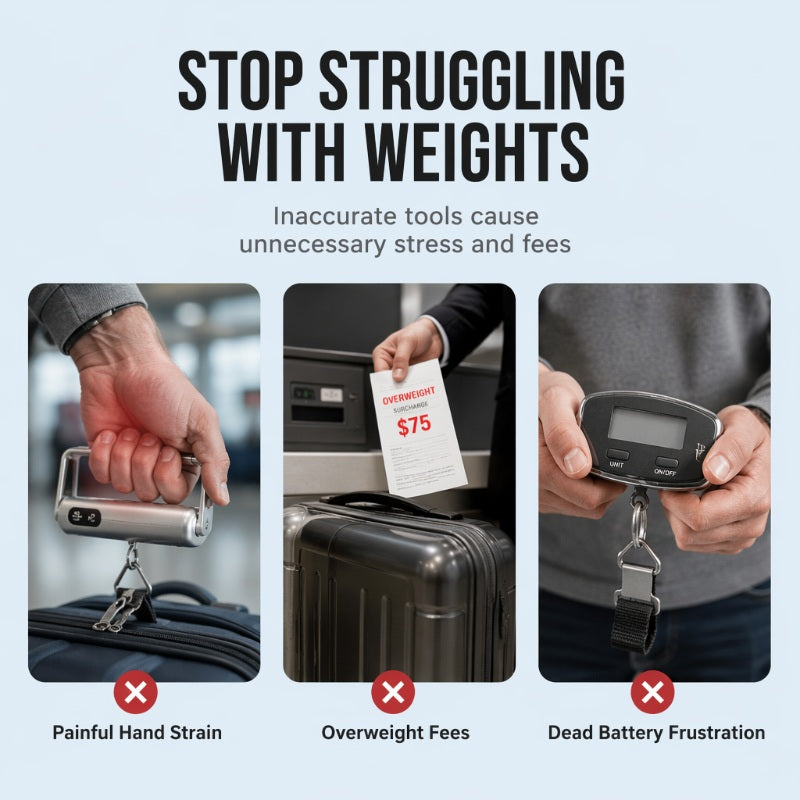 🧳 50 % RABATT NU! ⚖️ Digital handhållen bagagevåg – mät upp till 60 kg, kompakt & bakbelyst display – undvik överviktsavgifter ✨