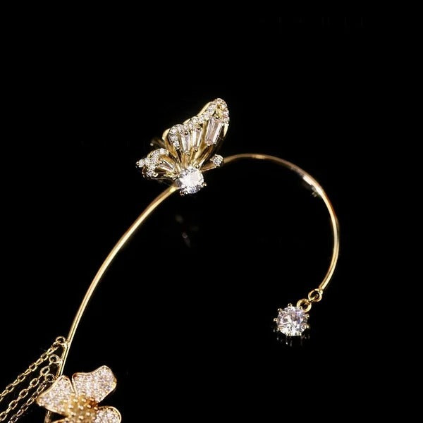 💕Valentinsdagsspecial – 50 % rabatt💕Enkla örhängen med fjärils- och blommotiv samt tofsar – eleganta och bekväma, ingen piercing krävs 🌸🦋