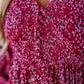 💃Maxiklänning för damer i rayon med blommönster, smockad midja och foder