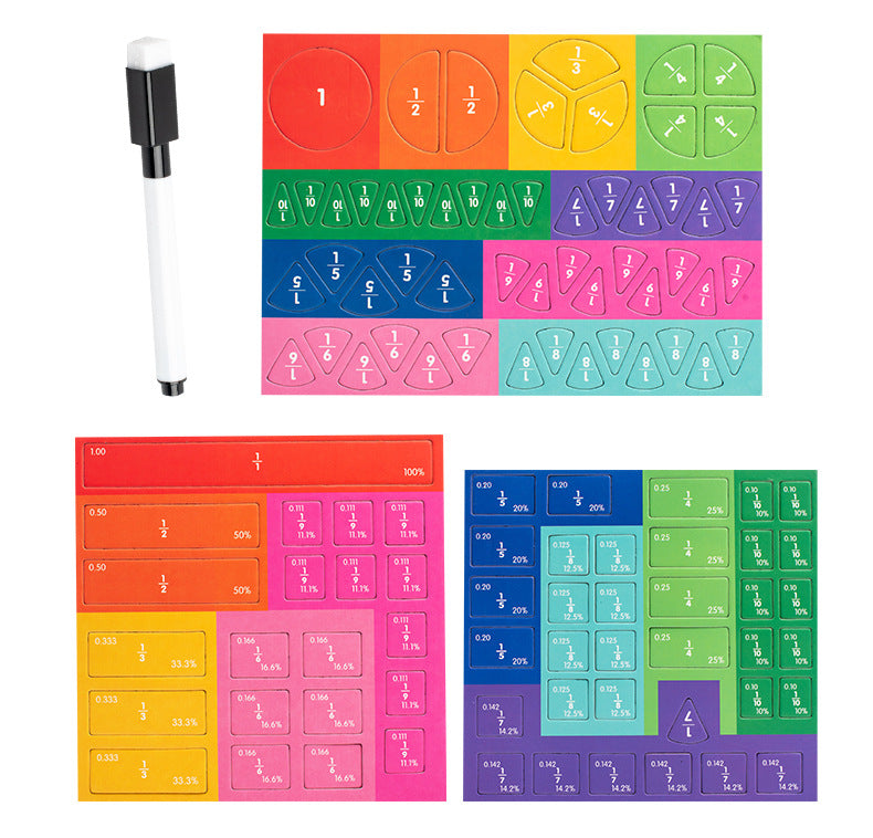 🎁Montessori Magnetisk bok Fraktionspussel för barn