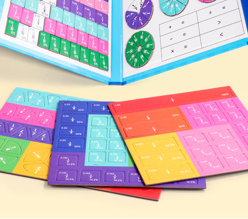 🎁Montessori Magnetisk bok Fraktionspussel för barn