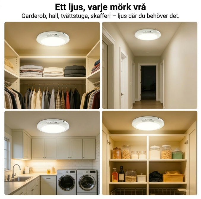 💎50 % rabatt✨Uppladdningsbar LED-taklampa med rörelsesensor💡⚡Tänds med röstkommando: nu slipper du besväret med att trycka på strömbrytare🔌