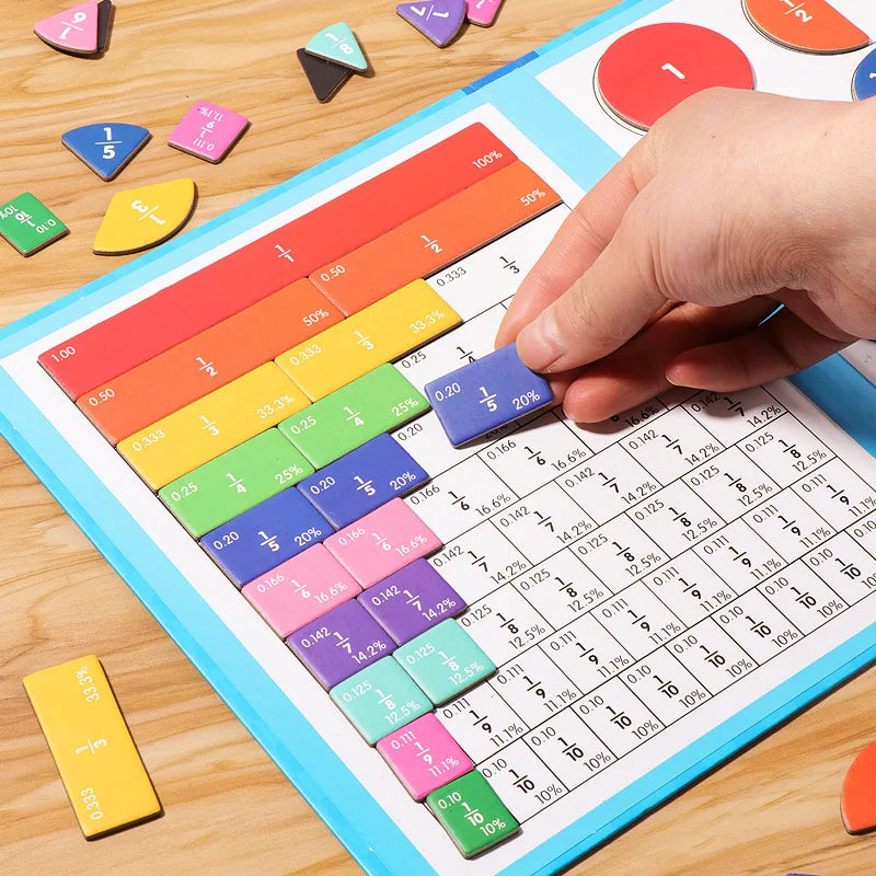 🎁Montessori Magnetisk bok Fraktionspussel för barn
