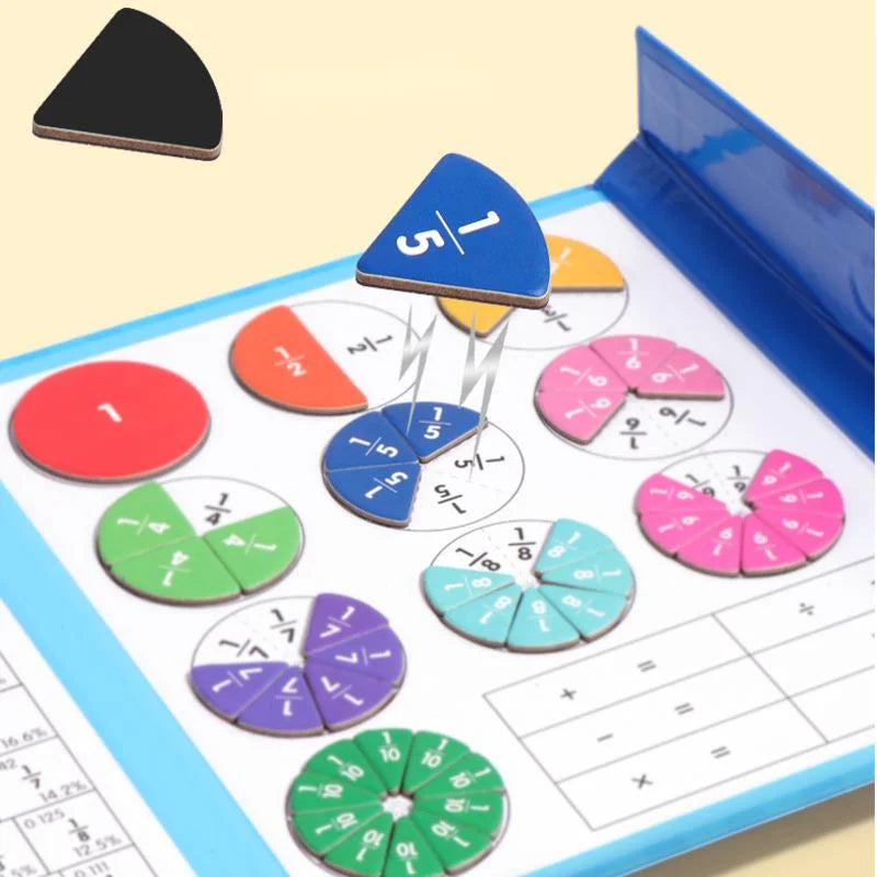 🎁Montessori Magnetisk bok Fraktionspussel för barn