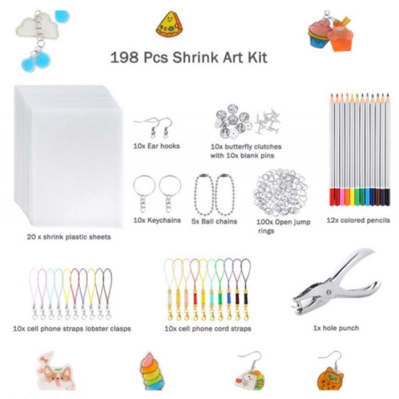 🔥Tidsbegränsad 50 % rabatt！✨DIY Shrinky Dinks nyckelringsset – kreativ barnaktivitet och perfekt som partygåva