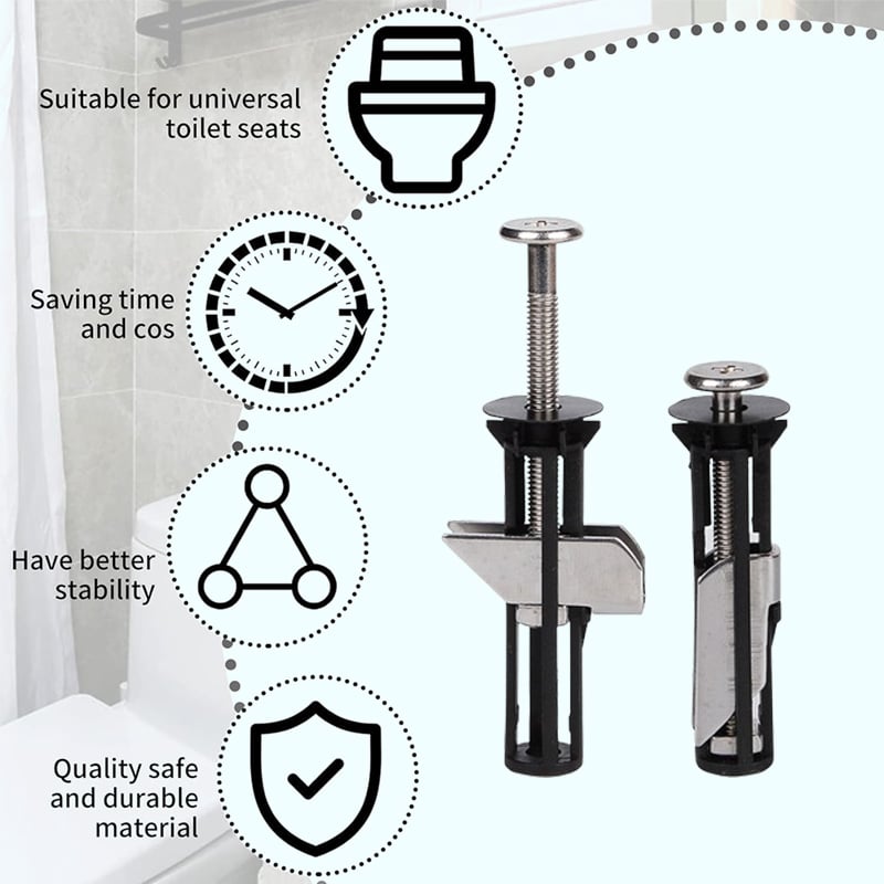 🎁Köp 1 få 1 gratis🎉Kraftiga skruvar för toalettsitsar🔩