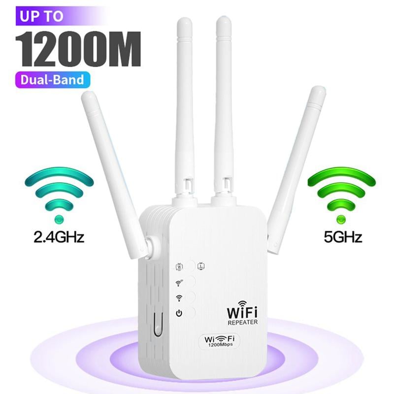 📶 50% REA NU! 🔥 WiFi-förlängare 1200Mbps - Dual Band & 10 000 kvm Täckning, Perfekt för Hemmet och Kontoret ✨
