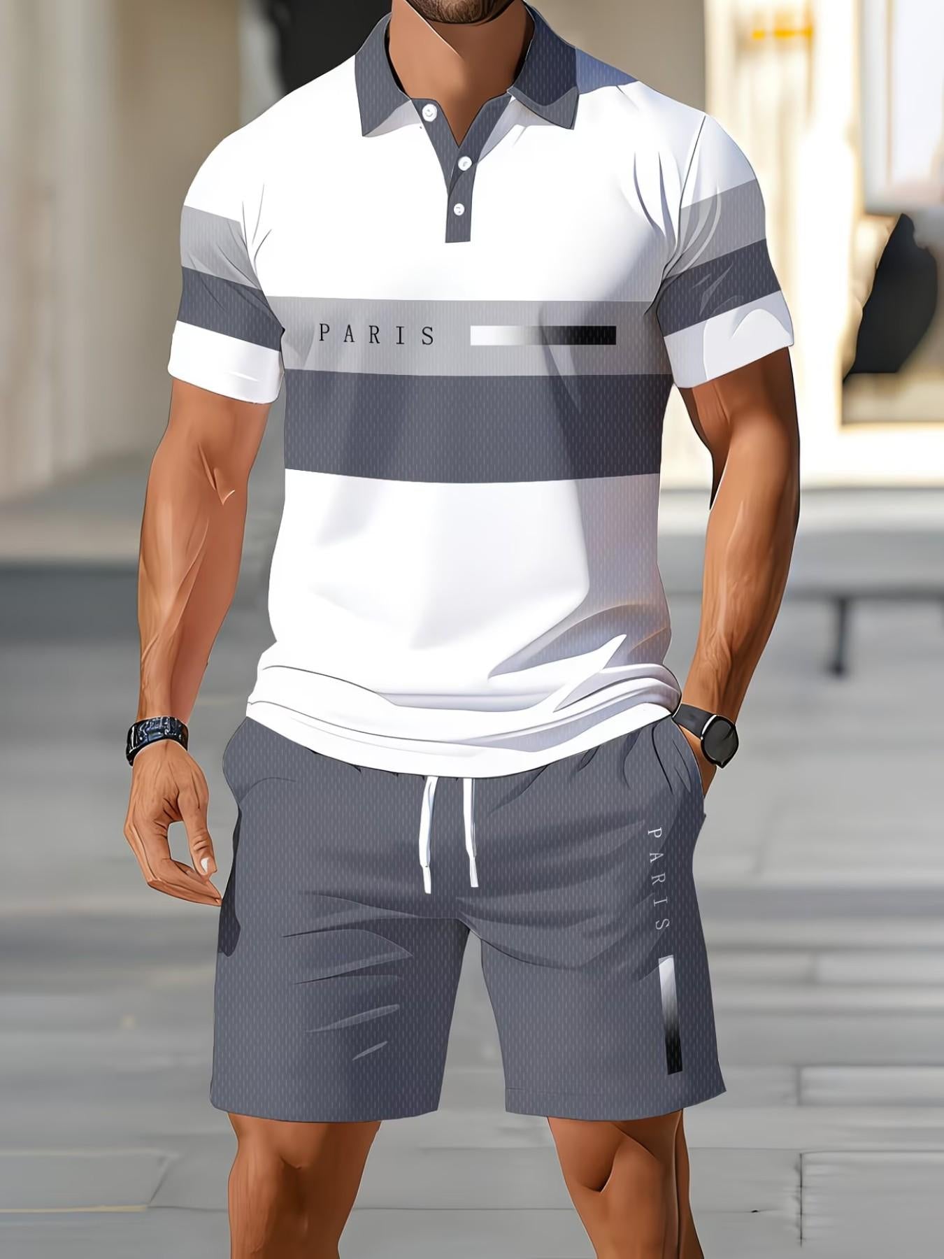 👕 2-delat skjort- & shortset för herrar – bekvämt, andningsbart & mångsidigt för sommar, fritid & resor | 50% sommarrea ☀️🩳