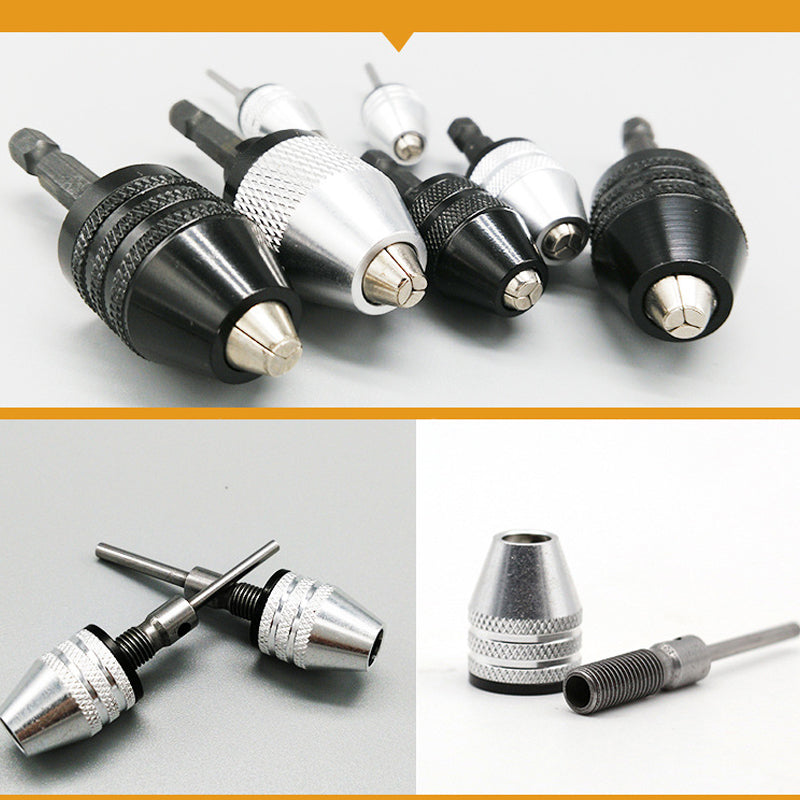 🔧 🎁Köp 1 få 1 gratis🔥 3‑käfts chuck för elskruvdragare och borrmaskiner – nyckelfri, snabbbyte & kompatibel med runda och sexkantiga skaft – perfekt för hobby, renovering och precisionsarbete 🛠️✨