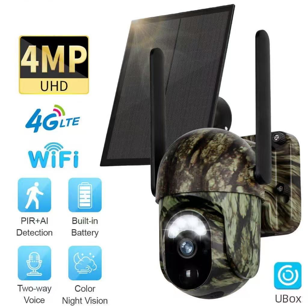 🔥🎥 4G LTE trådlös solcellsövervakningskamera CB114S – 💎 2K HD realtidsförhandsvisning, 360° panoramautsikt, ingen Wi-Fi krävs, fjärrkontroll via app, vattentät, rörelsedetektering, mörkerseende, lämplig för utomhusbruk