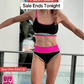 🔥🎁Nyhet 50 % RABATT🔥🌼 Färgblockerad Sportig 3-delars Bikiniset i Nylon – Högmidja med Magekontroll 👙