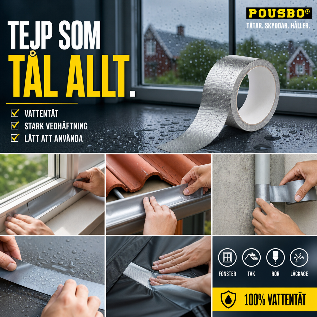 🛒 50% RABATT NU! ⌛ Tidsbegränsat erbjudande – universell tätningstejp – Vattentät & slitstark – Passar hem, bil och utomhusprojekt 💧