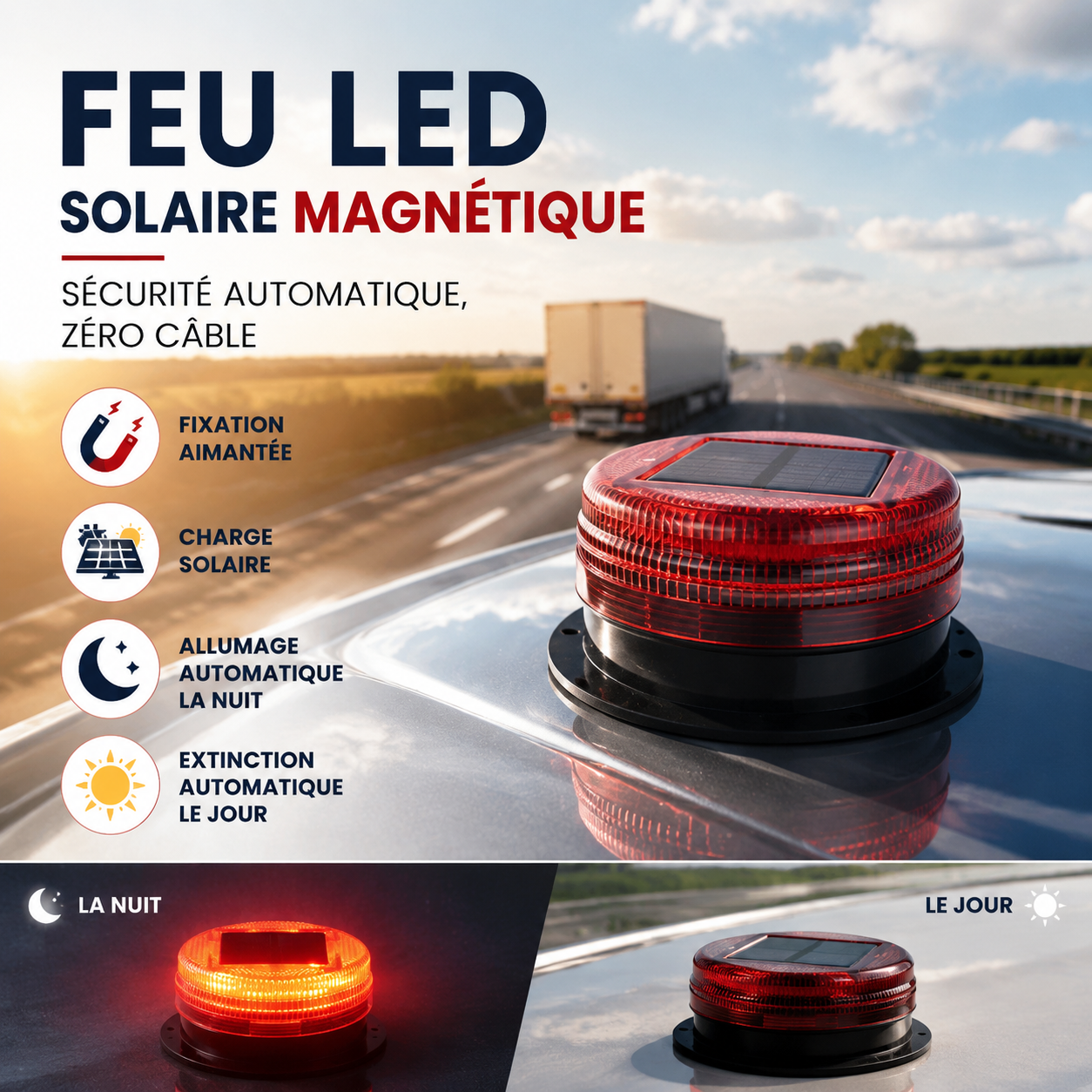 Soldriven blinkande lampa