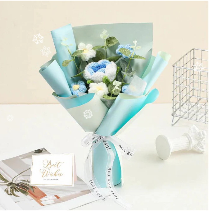 🔥【Mors dag-specialerbjudande!】🔥Handgjord delikat virkad blomsterbukett