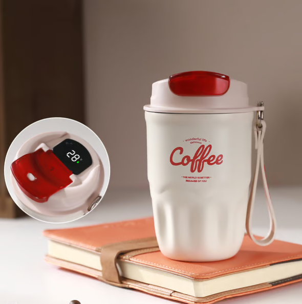 🎁💥 Julrea med 50% rabatt!! ☕ Termos i rostfritt stål med 316 ml och smart temperaturdisplay 🌡️