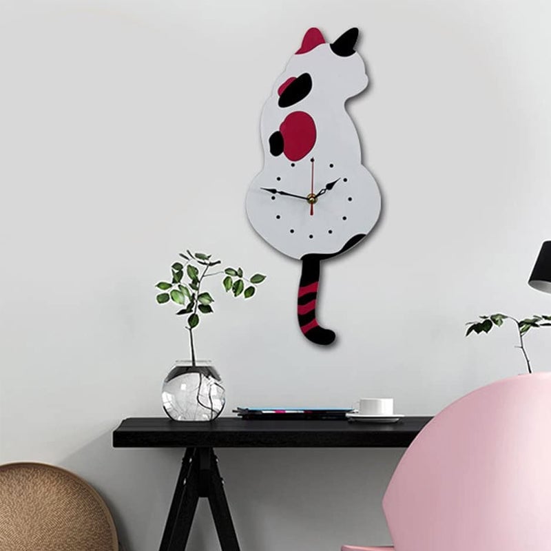 Rea före jul - 49% off-Väggklocka med nordisk katt och viftande svans