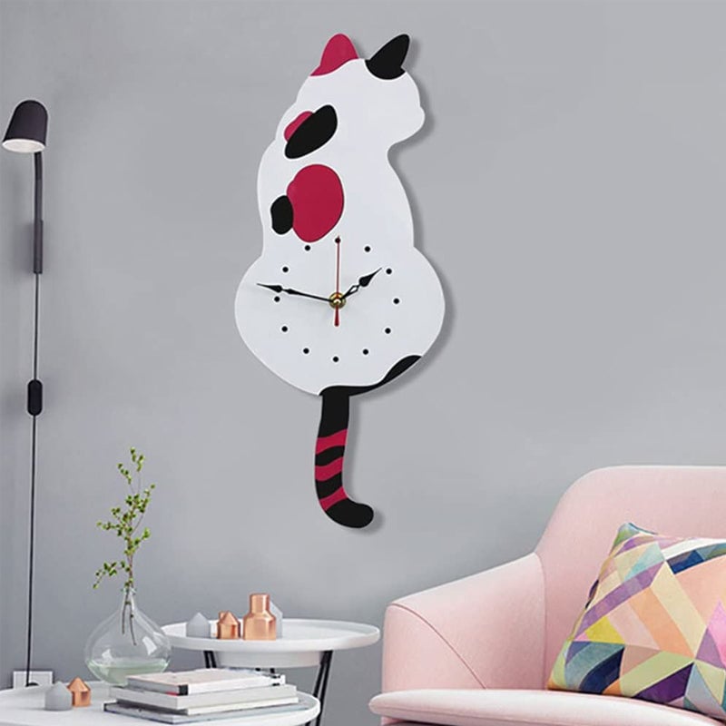 Rea före jul - 49% off-Väggklocka med nordisk katt och viftande svans