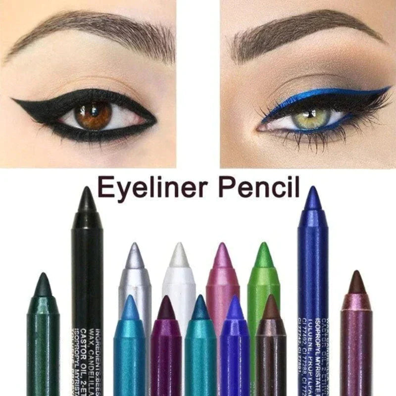 ✏️ 50% RABATT NU! 🌈 14-Pack Vattentät Färgglad Gel Eyeliner Penna – Metallic & Shimmer Finish, Smutsäker ✨