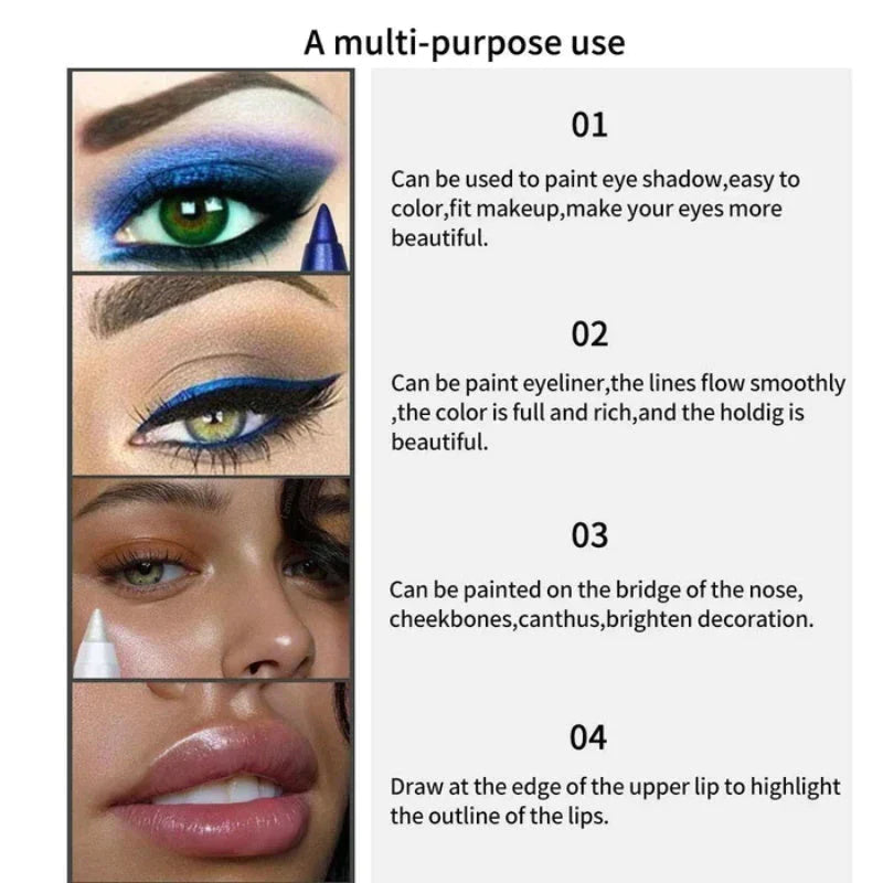 ✏️ 50% RABATT NU! 🌈 14-Pack Vattentät Färgglad Gel Eyeliner Penna – Metallic & Shimmer Finish, Smutsäker ✨