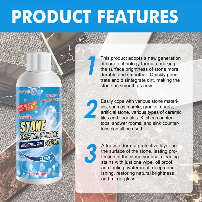 🧼 KÖP 2 FÅ 3! ✨💎 Stone Crystal Coating för Stenytor – Få Långvarigt Skydd och Spegelblank Glans! 💎