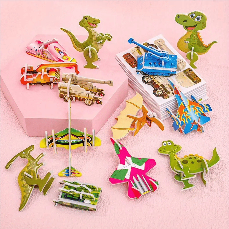 🧩 50% RABATT HET FÖRSÄLJNING! ✨ Pedagogiskt 3D-pussel med Tecknade Figurer - 57 Delar med Färgglada Motiv för Barns Utveckling 🎨👧
