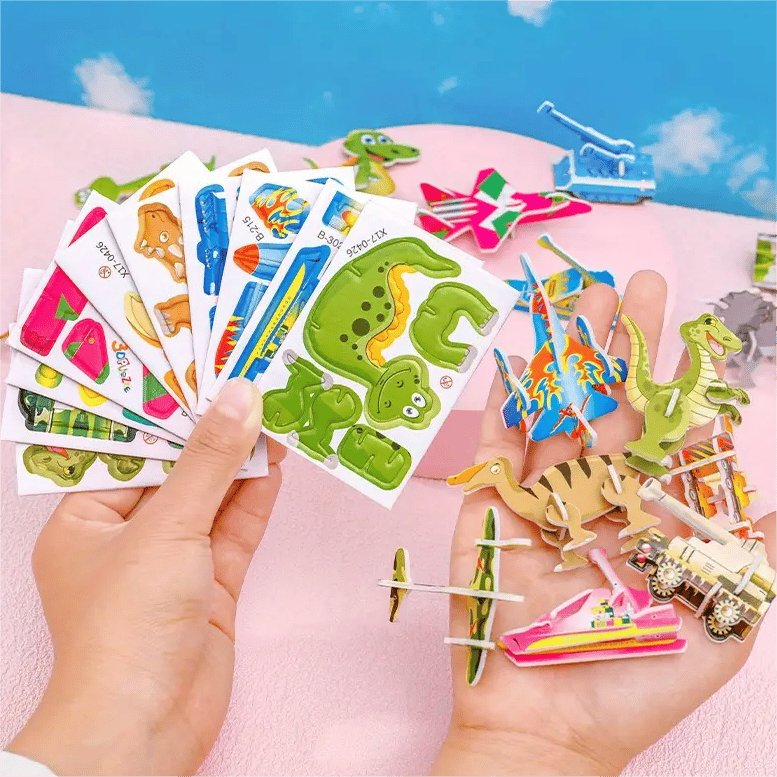 🧩 50% RABATT HET FÖRSÄLJNING! ✨ Pedagogiskt 3D-pussel med Tecknade Figurer - 57 Delar med Färgglada Motiv för Barns Utveckling 🎨👧