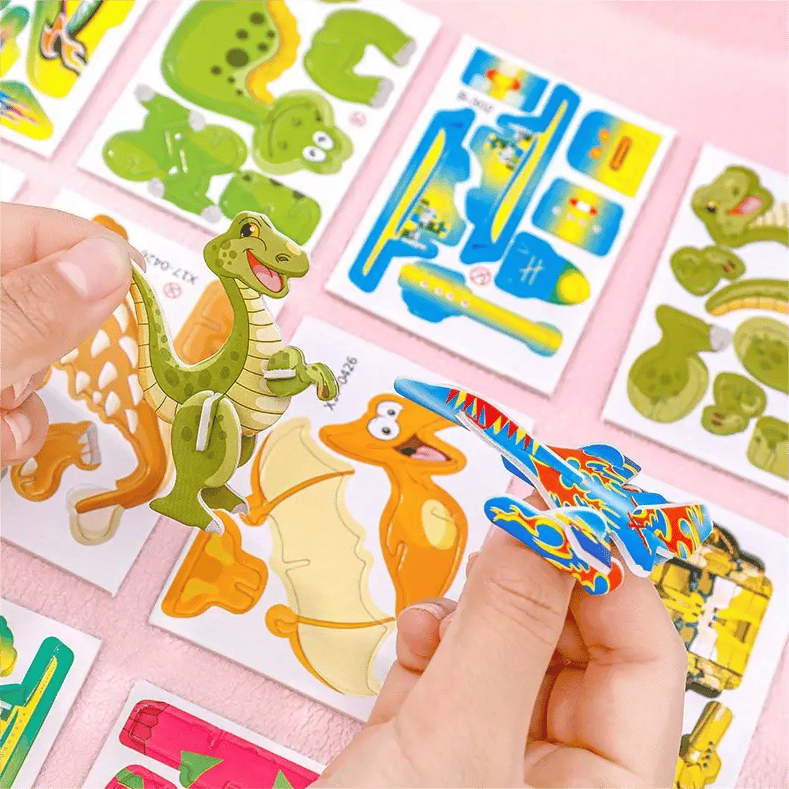 🧩 50% RABATT HET FÖRSÄLJNING! ✨ Pedagogiskt 3D-pussel med Tecknade Figurer - 57 Delar med Färgglada Motiv för Barns Utveckling 🎨👧