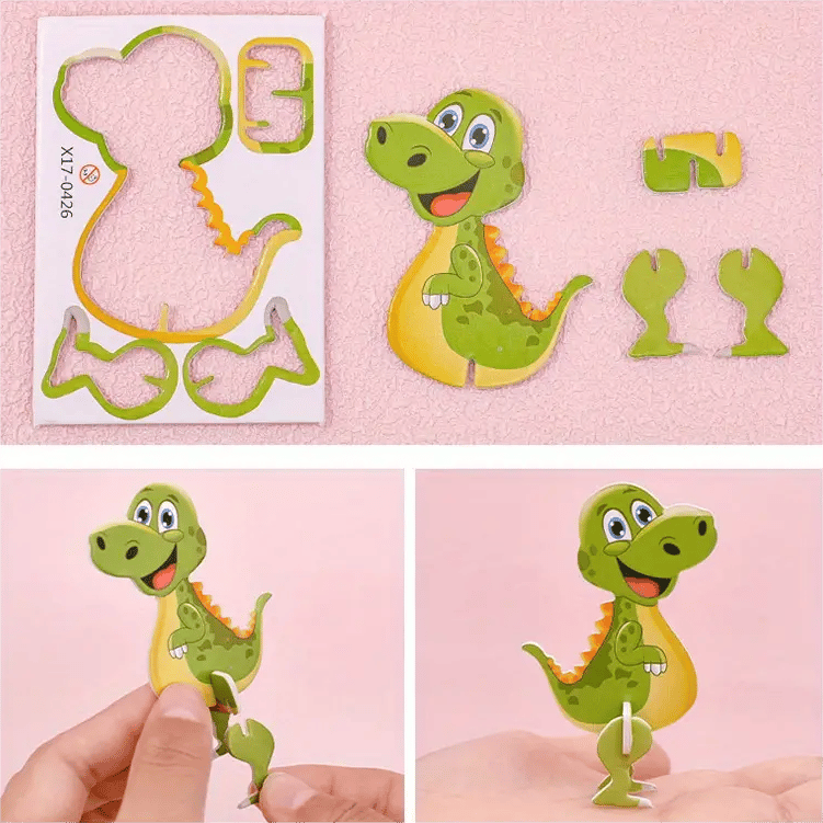 🧩 50% RABATT HET FÖRSÄLJNING! ✨ Pedagogiskt 3D-pussel med Tecknade Figurer - 57 Delar med Färgglada Motiv för Barns Utveckling 🎨👧
