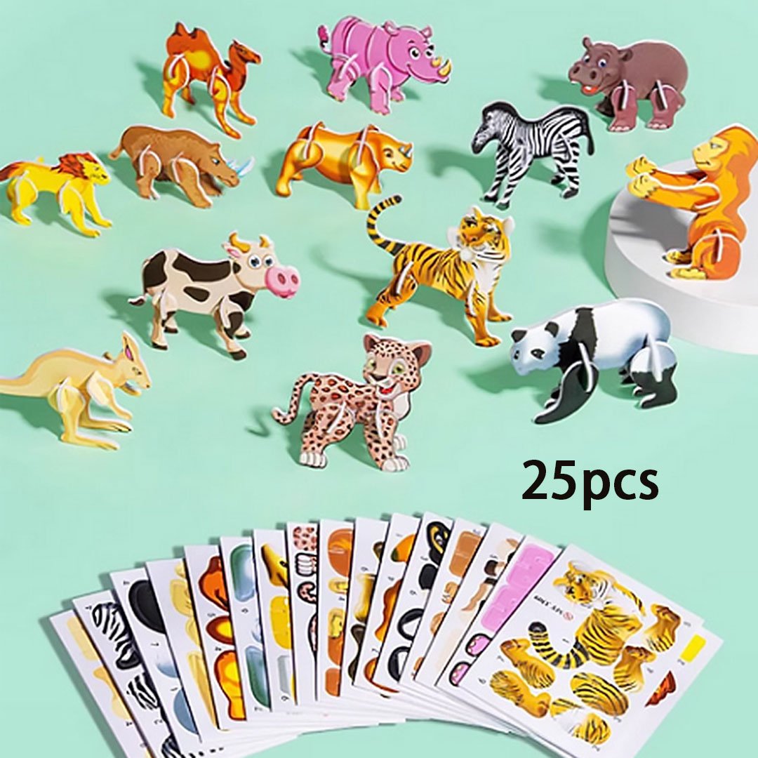 🧩 50% RABATT HET FÖRSÄLJNING! ✨ Pedagogiskt 3D-pussel med Tecknade Figurer - 57 Delar med Färgglada Motiv för Barns Utveckling 🎨👧