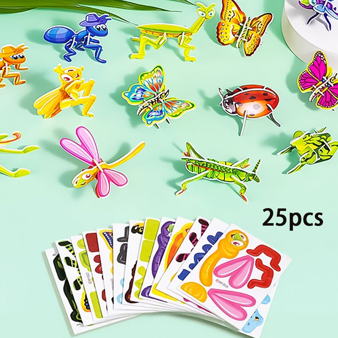🧩 50% RABATT HET FÖRSÄLJNING! ✨ Pedagogiskt 3D-pussel med Tecknade Figurer - 57 Delar med Färgglada Motiv för Barns Utveckling 🎨👧