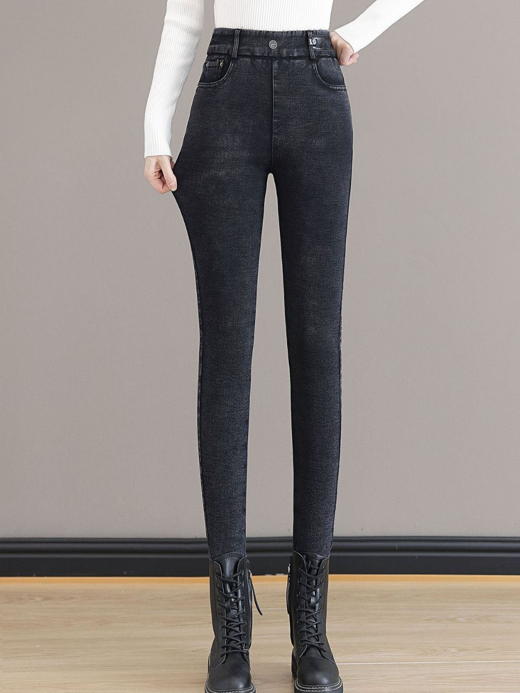 👖50% REA NU!🔥Damjeans med Hög Midja - Smalpassform & Stretch, Perfekt för Vardag och Stil ✨