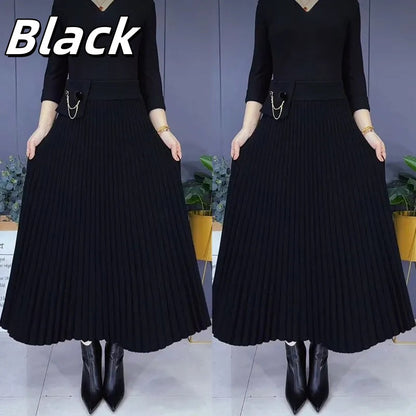 💕BLACK FRIDAY HOT SALES! 💕Elegant Solid Color Soft Pleated A-Line Skirt