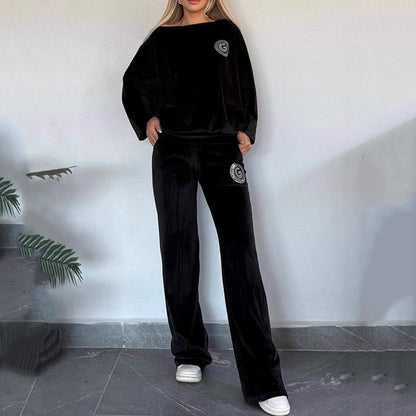 💕BLACK FRIDAY HOT SALES! 💕Women’s Cozy Casual Set -  Soft Batwing Top and Wide-Leg Pants