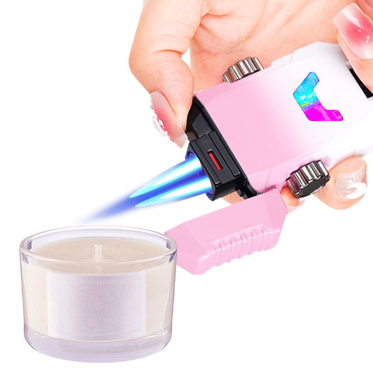 🔥Creative Gift - Cool Decompression Gyro Double Straight Punch Lighter🔥