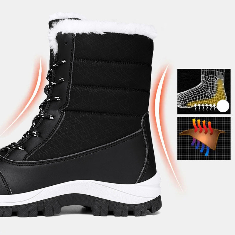 👢 50% REA NU! 🔥 Vattentäta Vinterkängor för Kvinnor - Varma & Skyddande, Perfekt för Snö och Kallt Väder