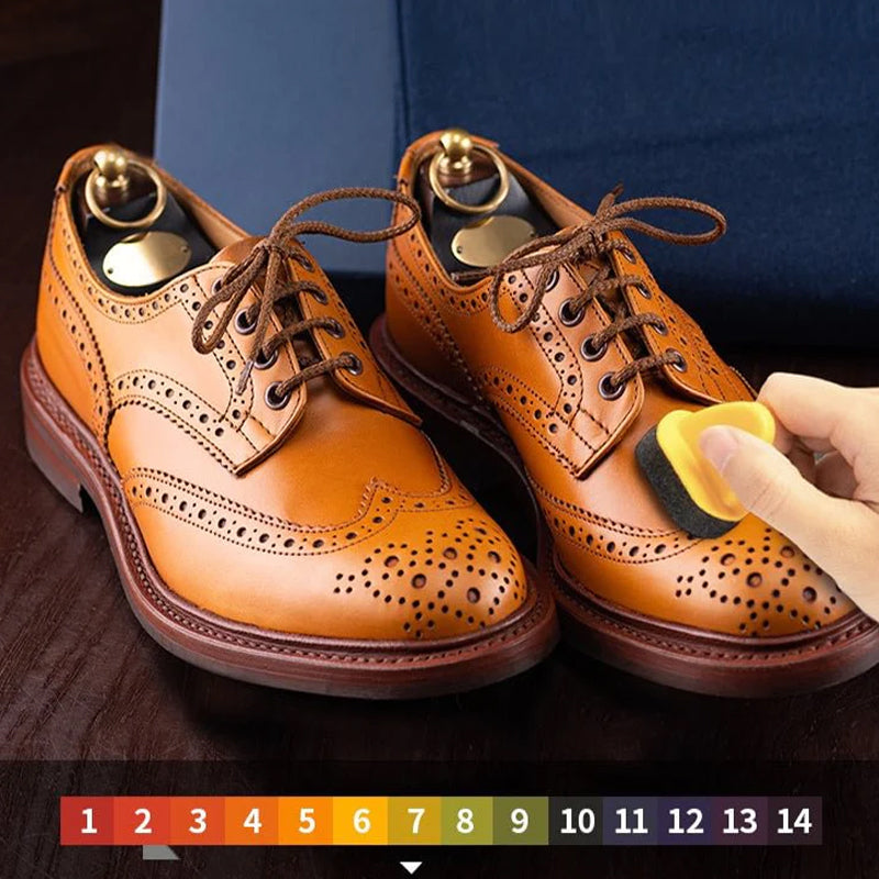 👞 KÖP 1 FÅR 1 GRATIS! ✨ LÄDERRESTOERINGSKRÄM - Återställer Färg & Reparerar Repor, Djupconditionering för Skor och Väskor, Enkel Applicering med Börste 🧽✨