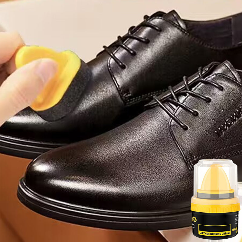 👞 KÖP 1 FÅR 1 GRATIS! ✨ LÄDERRESTOERINGSKRÄM - Återställer Färg & Reparerar Repor, Djupconditionering för Skor och Väskor, Enkel Applicering med Börste 🧽✨