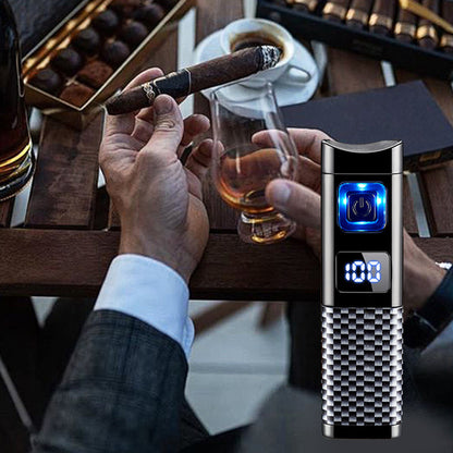 🔥40 % rabatt så länge lagret räcker!🎉Uppladdningsbar och påfyllningsbar cigarettändare med LED-display