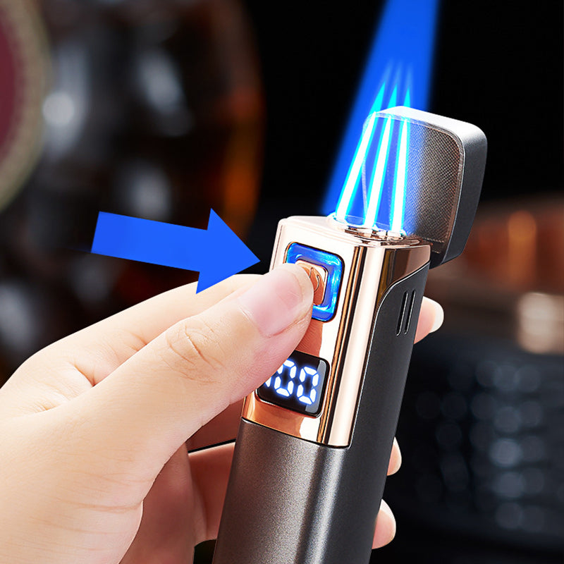 🔥40 % rabatt så länge lagret räcker!🎉Uppladdningsbar och påfyllningsbar cigarettändare med LED-display